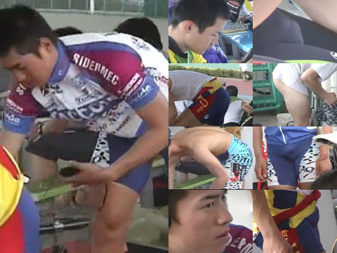 動画：競輪選手のモッコリスパッツ姿と着替えで露出されるプリケツをガン見！